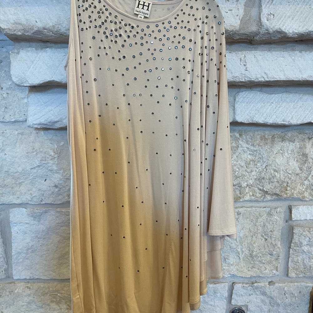Haute Hippie- Beige Embellished Dress